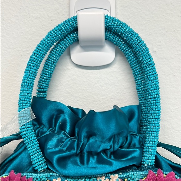 Playful Vibrant Blue & Purple Mini Beaded Bag 🩵 - Picture 6 of 11